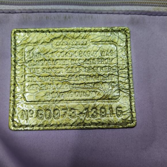 Coach Garnet Metallic Gold Leather Turnlock Double Handle Satchel Shoulder Bag - Picture 12 of 16